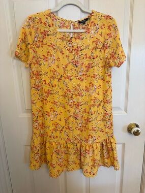 George Yellow Floral Mini Dress